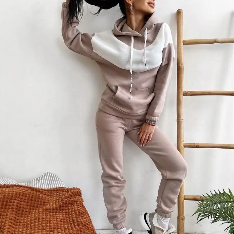

Hoodies Tracksuit Fashion Pullover Sweatshirt High Waisted Pants Women Two Piece Set Autumn Winter Outfit Female Sports Suit