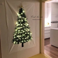 christmas tapestry wall hanging %ef%bc%8cdecorative cloth tapestry christmas tree with star lights home blanket bedroom backdrop dorm