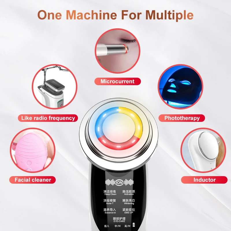 

7in1RF&EMS Facial Mesotherapy Electroporation RF Radio Frequency LED Photon Face Lifting Tighten Wrinkle Removal Face Massager