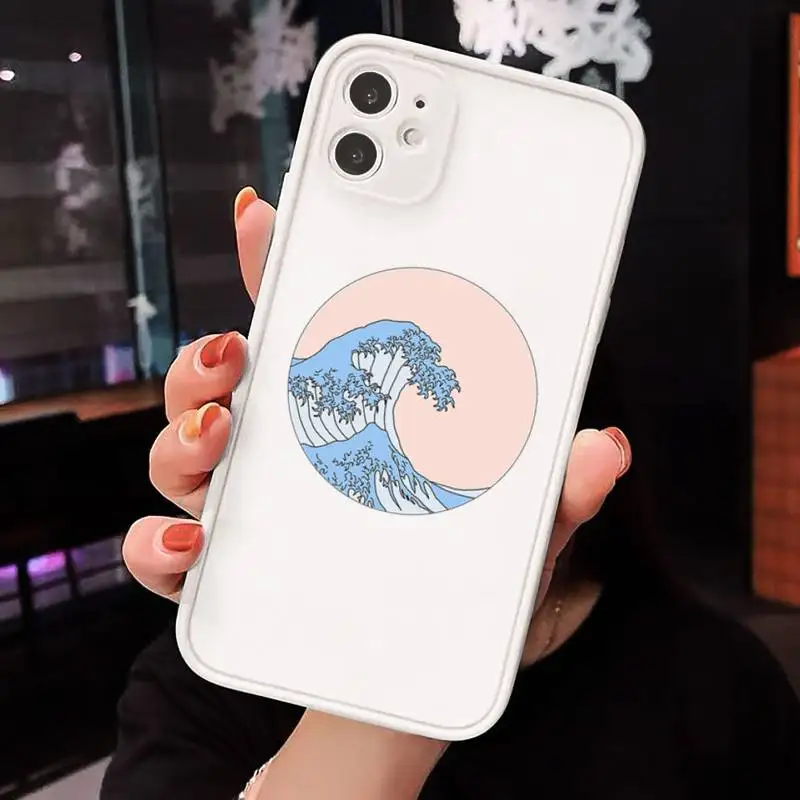 

The Great Wave off Kanagawa Phone Case Matte Transparent for iPhone 7 8 11 12 s mini pro X XS XR MAX Plus cover funda