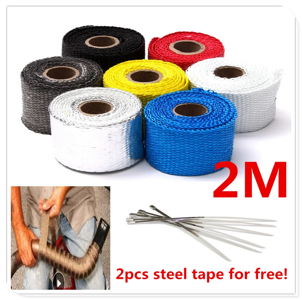 2 м мотоциклетная выхлопная труба теплозащитная обертка из стекловолокна для SUZUKI