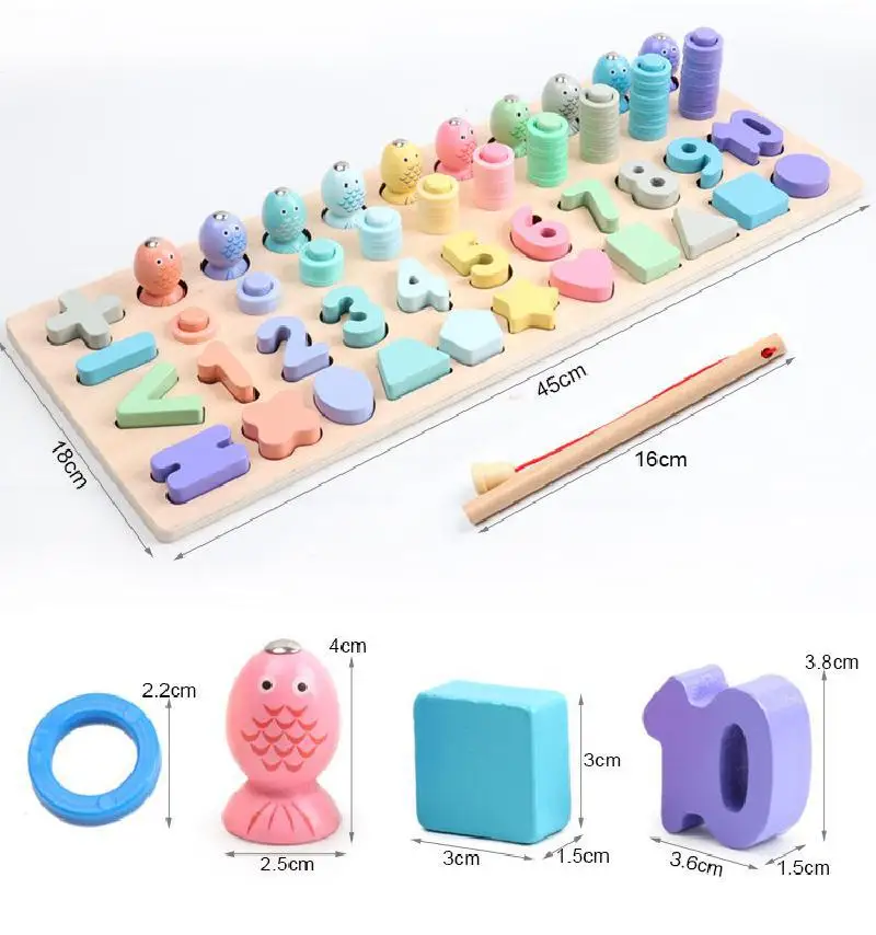 

Montessori toys Children's Digital Shape Cognitive Wooden Toys Children's Enlightenment Early Education Count Toys