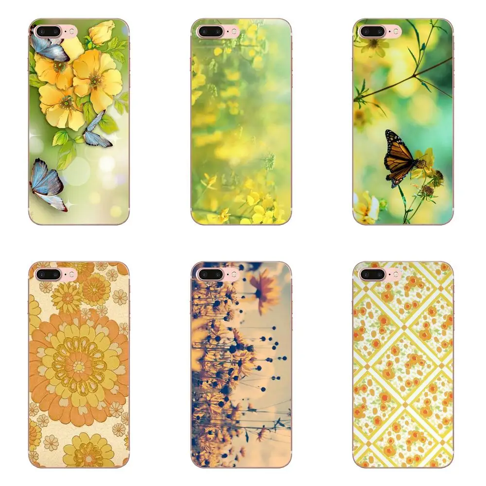 Cell Phone Case For Xiaomi Redmi Mi 4 7A 9T K20 CC9 CC9e Note 7 9 Y3 SE Pro Prime Go Play Retro Stained Glass Yellow Flower | Мобильные