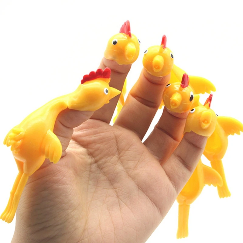 

3PCS/Set Catapult Launch Turkey Fun Sticky Flying Rubber Chicken Finger Stretchy Catapult Turkey Toys For Party Decompression
