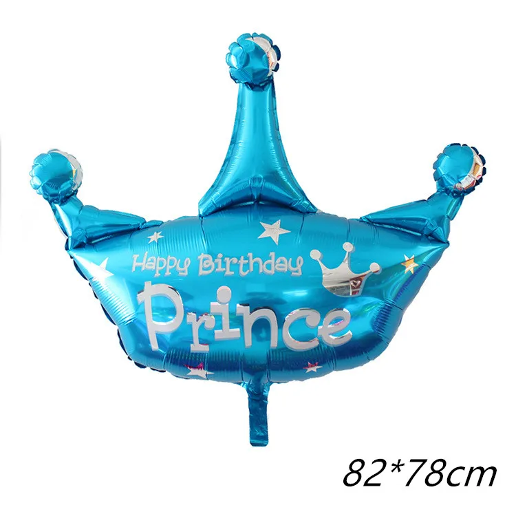 1 шт. на широкую ногу 39 дюймов золотые шары из фольги с короной «Prince» и «Princess» испанский детских празднований дня рождения coroa вечерние украшения для взрослых globos - Цвет: as picture
