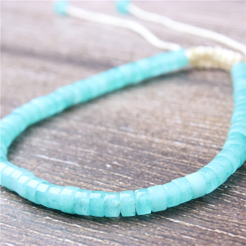 

Lanli 2x4mm Fashion Blue jade Natural Stone Loose Beads Spacer Round Beads Diy Bracelet Necklace Earrings Accessories