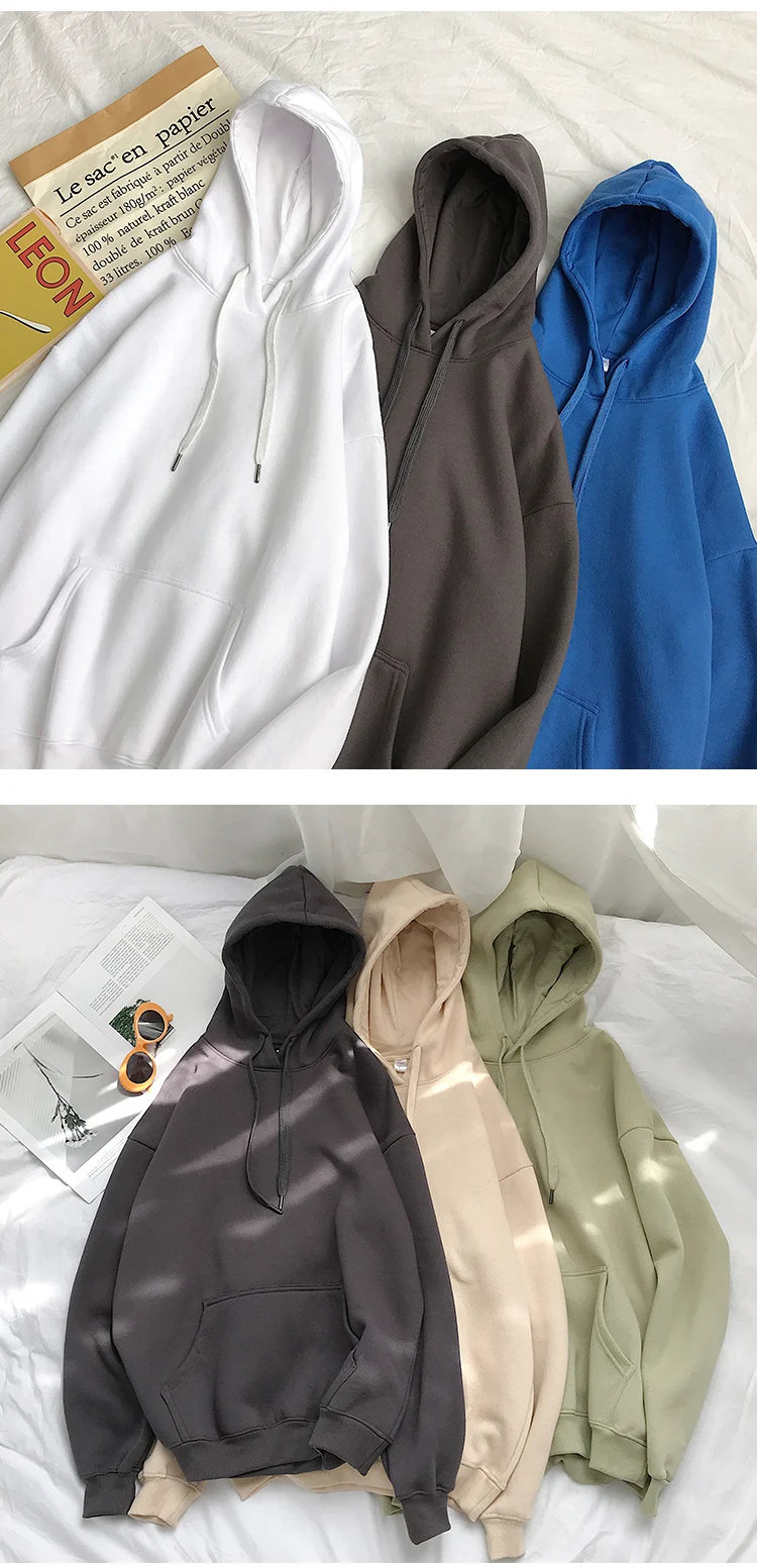 Liketkit мужские осенние зимние толстовки с капюшоном для мужчин и женщин, однотонный простой теплый пуловер с капюшоном, свободная уличная одежда для пар, 13 цветов