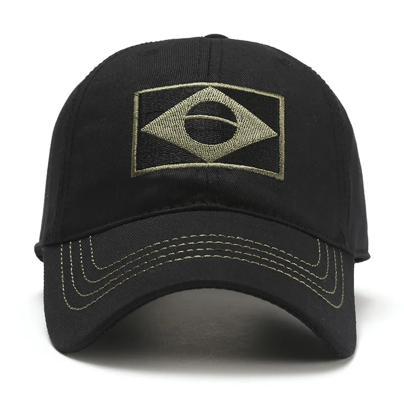 Кепка мужская с вышивкой армейская камуфляжная бейсболка бразильским флагом