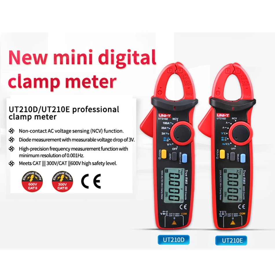 Цифровой токоизмерительный прибор UT210E с автоматическим диапазоном