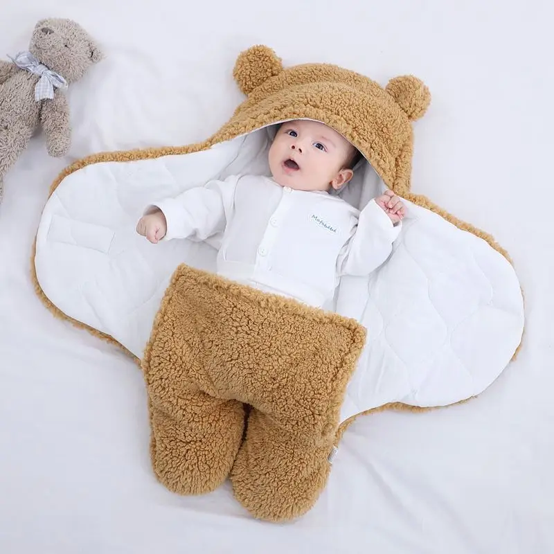 

Baby Sleeping Bag Ultra-Soft Fluffy Fleece Newborn Receiving Blanket Infant Boys Girls ClothesSleeping Nursery Wrap Swaddle