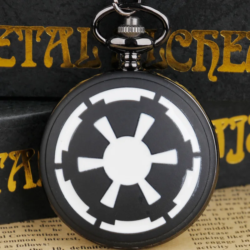 

Кино Тема Империя значок Полный Охотник современные повседневные кварцевые карманные часы черное ожерелье кулон для мужчин мальчиков пода...