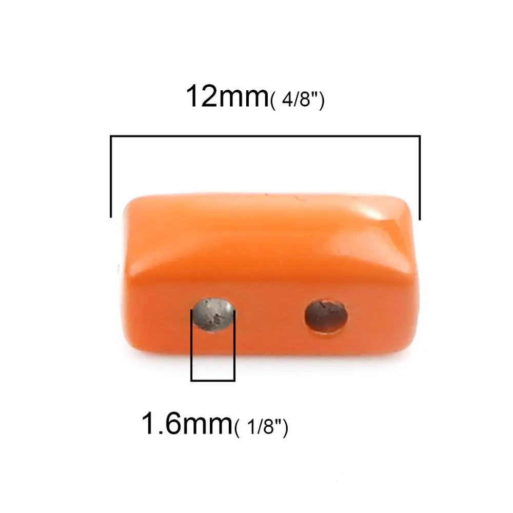 DoreenBeads Fashion Zinc Based Alloy Enamel Spacer Beads Two Holes Rectangle White Jewelry DIY Charms About 12mm x 6mm 10 PCs | Украшения и