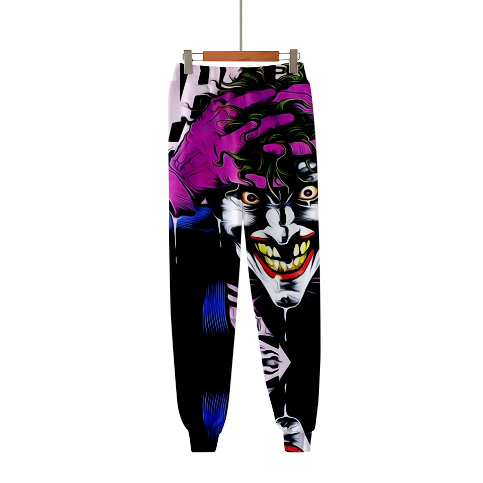 Хэллоуин ужас Мужские Женские брюки для бега Haha Joker 3D Повседневная Уличная графическая треника фильм Мультфильм хип хоп брюки