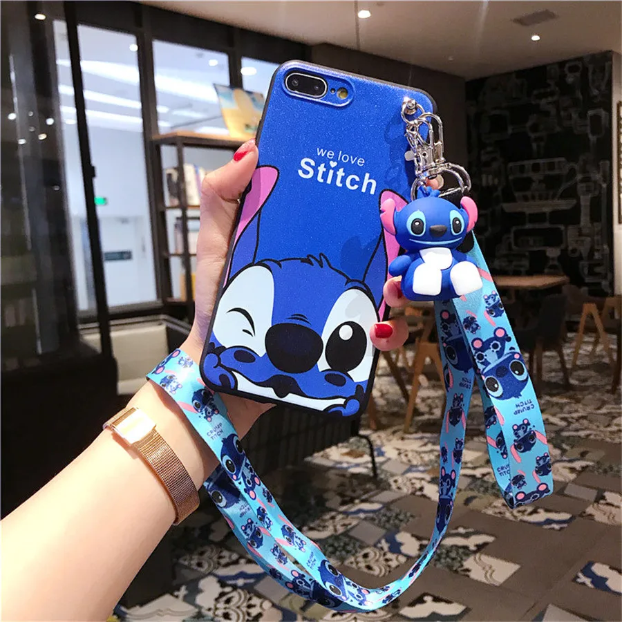 Toy Stitch Lanyard 1 Чехол для iphone 8, 7 Plus, X, 6 S, 6 Plus, для iphone 6, X, Xs, Max, Xr, мягкая задняя крышка из ТПУ - Цвет: Toy Stitch Lanyard 1