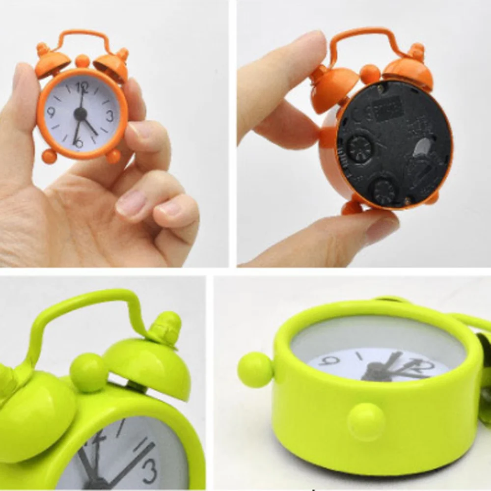 Электронный мини будильник Настольные Цифровые часы с двумя колокольчиками для