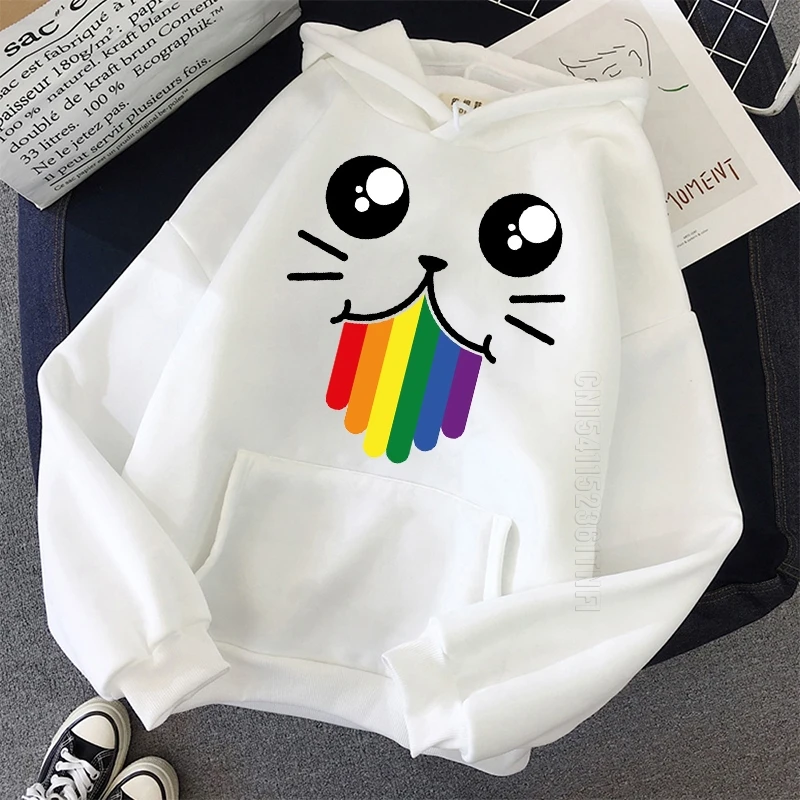 

LGBT Cat And Love Для Женщин Sweetshirts Men Spring Autumn Female Loose Daily Casual Pullover Student Basic Hoodies S