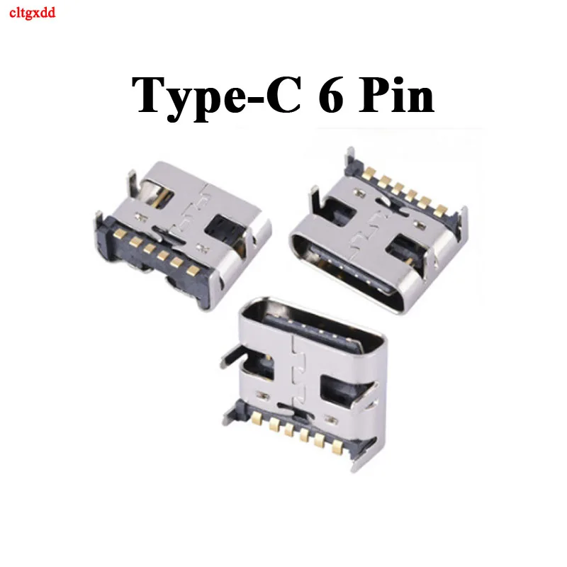 10 шт./лот Тип C 6-контактный разъем SMT USB 3 1 Type-C гнездо размещение SMD DIP для PCB дизайн DIY