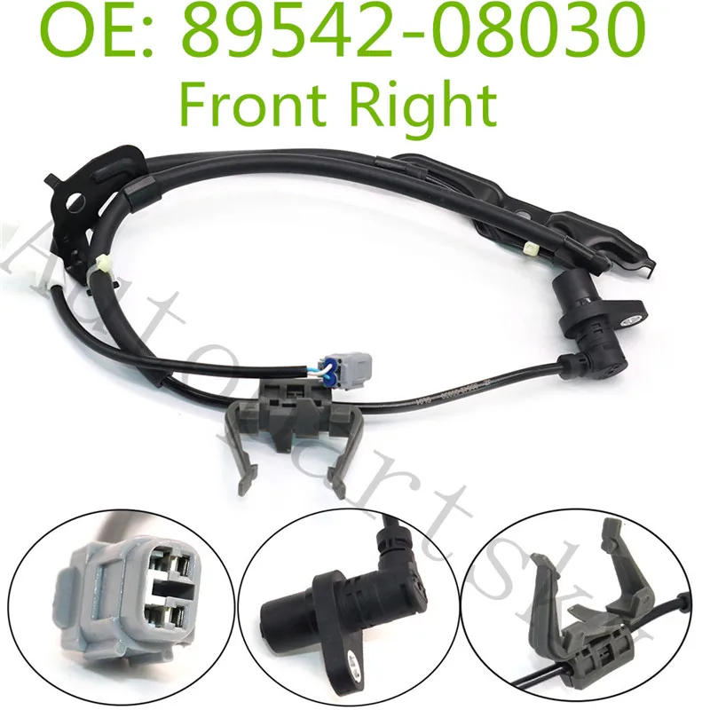 New ABS Wheel Speed Sensor Front Right 89542-08030 Left 89543-08030 For Toyota Sienna 2004 2005 2006 2007 2008 2009 2010 | Автомобили и