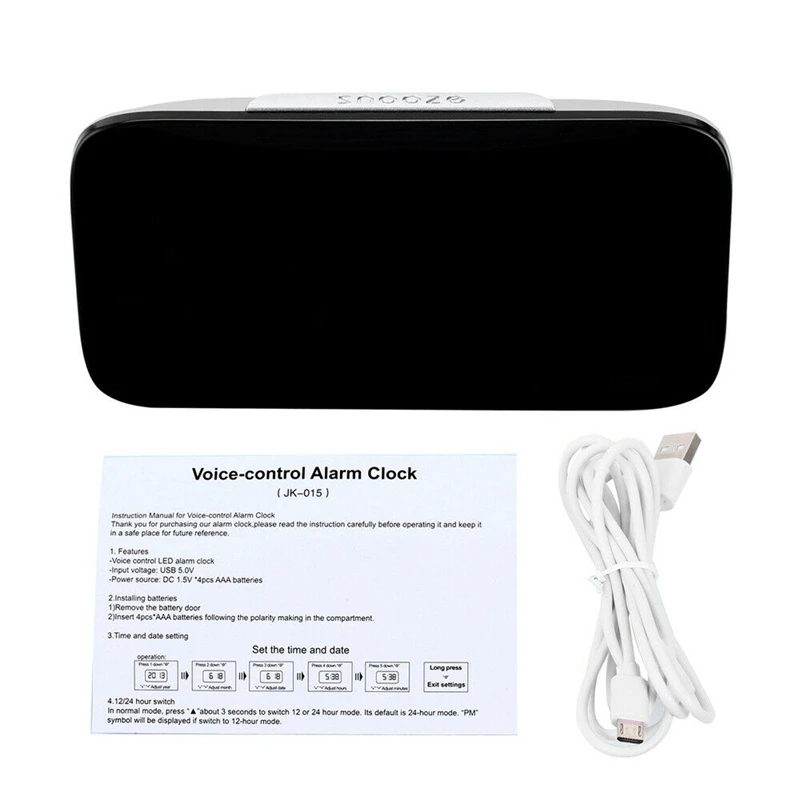 USB светодиодный цифровой будильник часы с режимом включения по таймеру большой