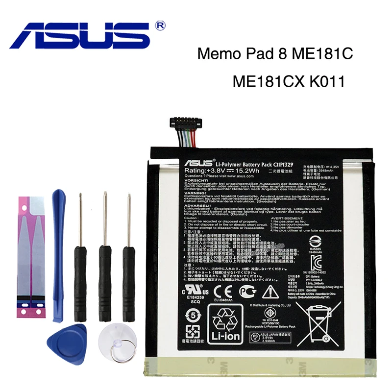 Оригинальный аккумулятор ASUS C11P1329 для MeMo Pad 8 ME181C ME181CX 3948mAh|Аккумуляторы мобильных