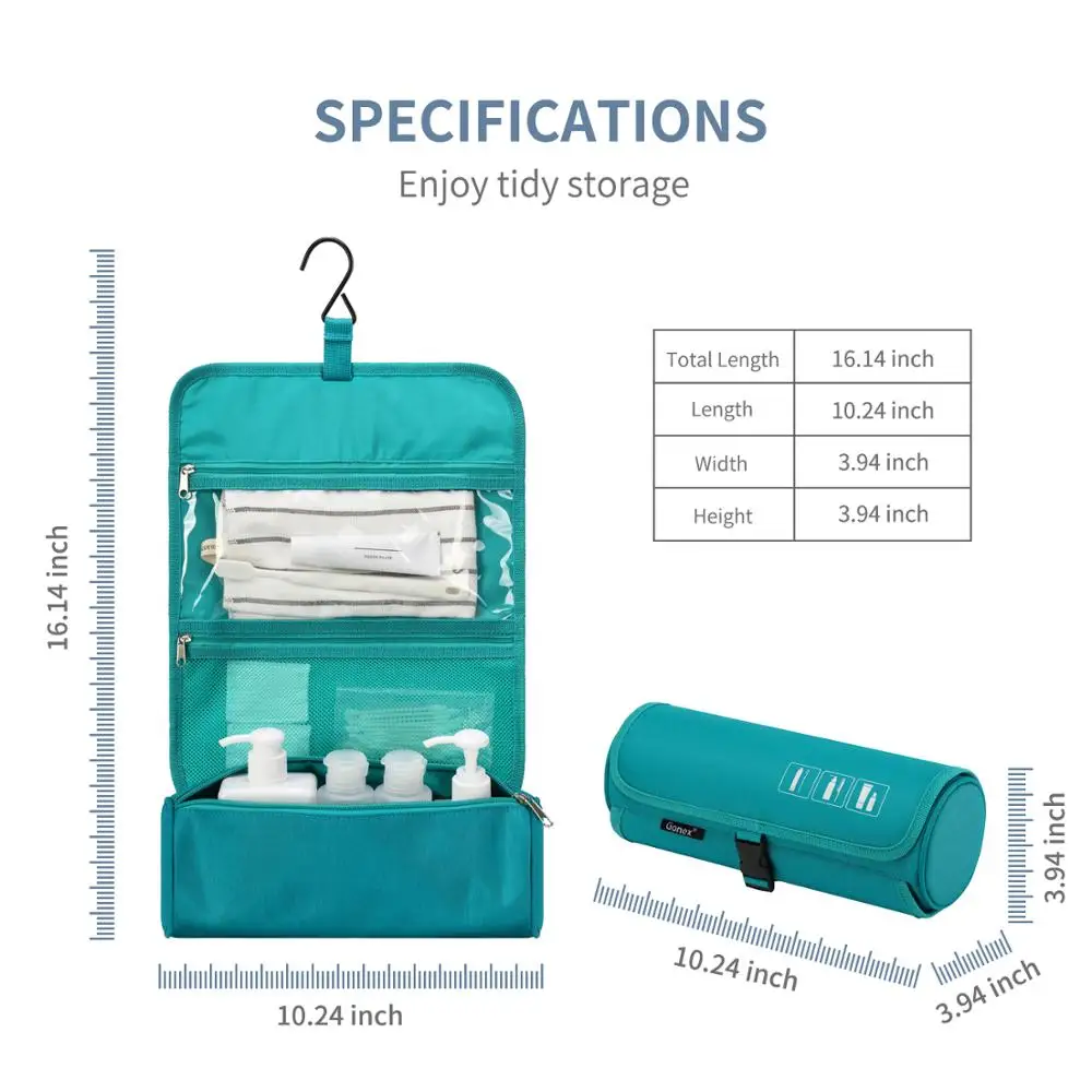 Подвесная сумка для туалетных принадлежностей Gonex водонепроницаемый дорожный