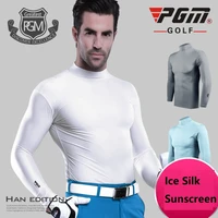 pgm mens summer shirt underwear long sleeve golf shirt sun uv protection ice silk t shirts cooling golf apparel for men