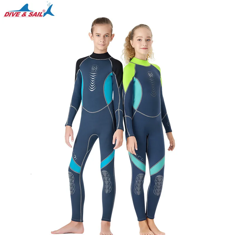 2 5 мм детский купальный костюм Lin Tai с длинным рукавом для дайвинга мальчиков