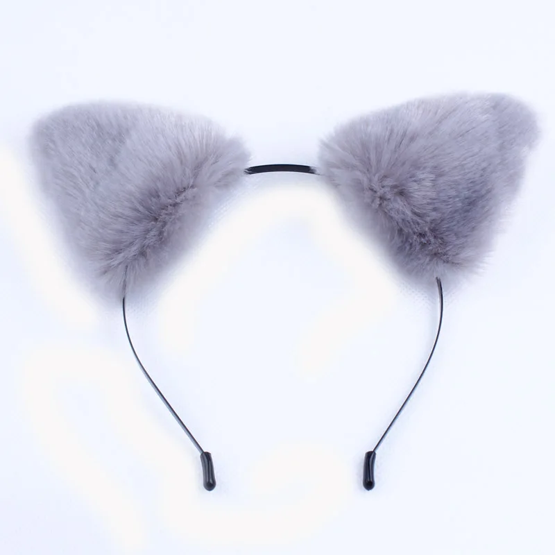 Женская плюшевая повязка на голову с кошачьими ушками |