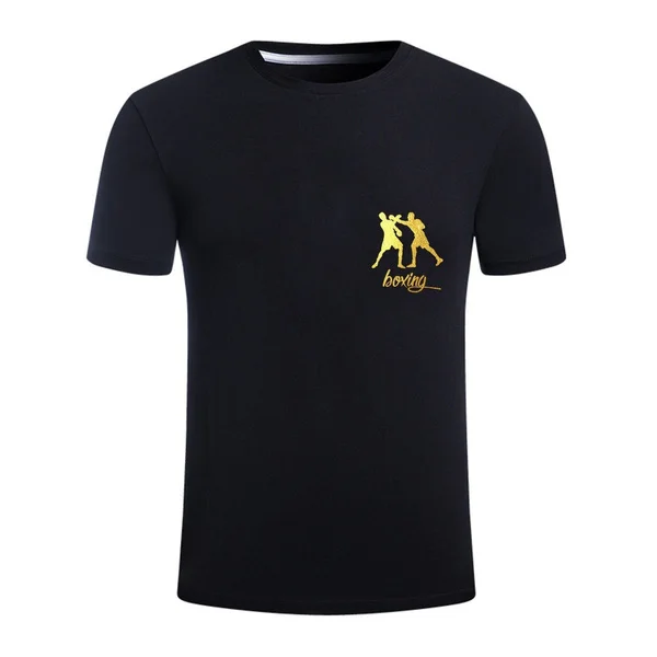 

Gold Boxing Emblem Stringer CasualT-Shirt MMA Fighting Sport Beast