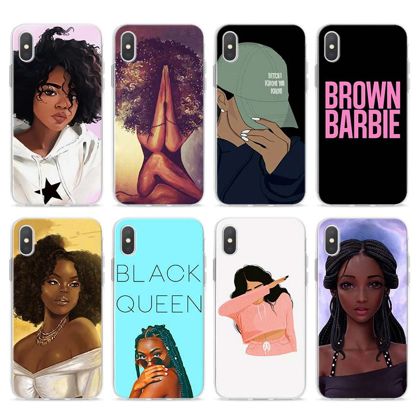 Прозрачный чехол 2bunz Melanin Poppin Aba для Apple iPhone 7 8 Plus 6 6s 5 5s X XR XS MAX мягкие ТПУ чехлы
