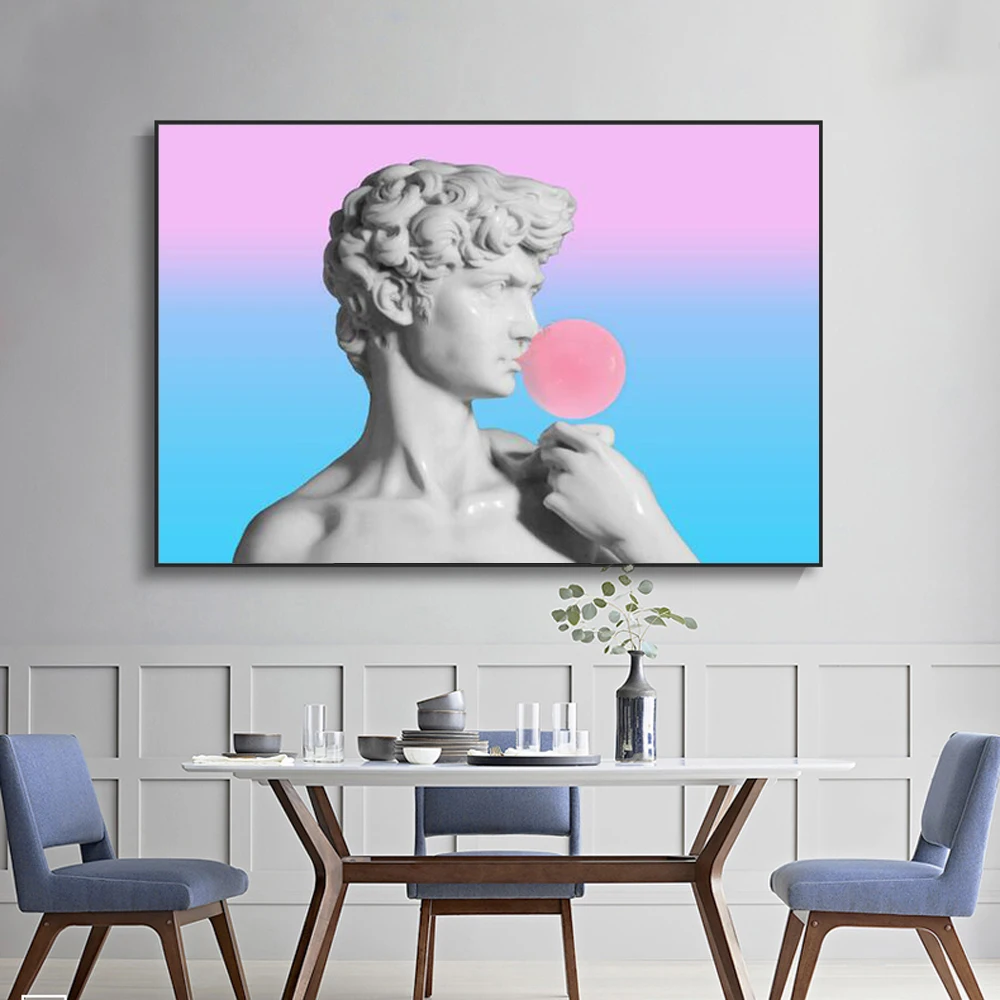 Vaporwave скульптура Давида настенная фотография забавное искусство настенное