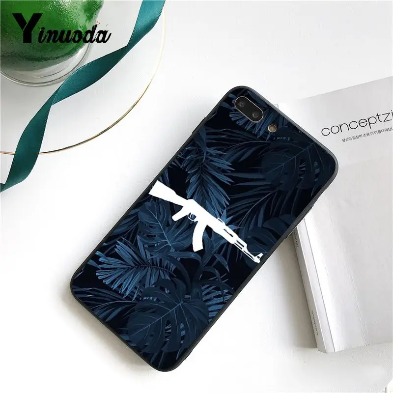 Yinuoda AK47 пистолет новое поступление черный чехол для телефона iPhone 8 7 6 6S X XS MAX 5 5S SE XR