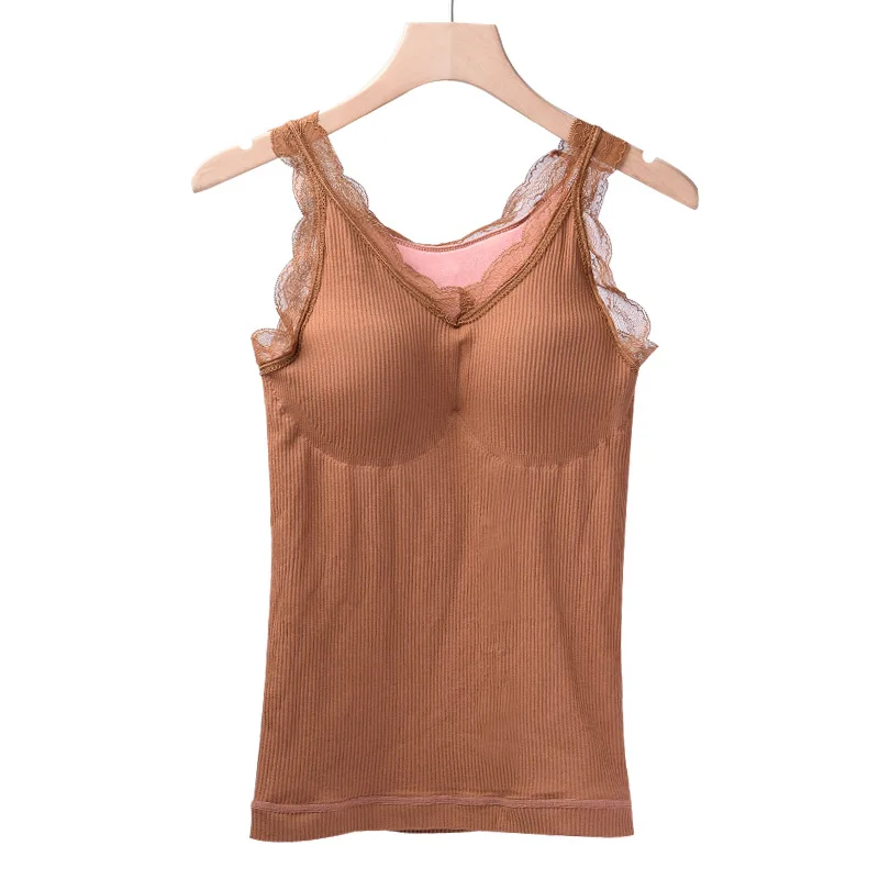 Осеннее бархатное женское однотонное нижнее белье без рукавов|Кофточки и топы| |