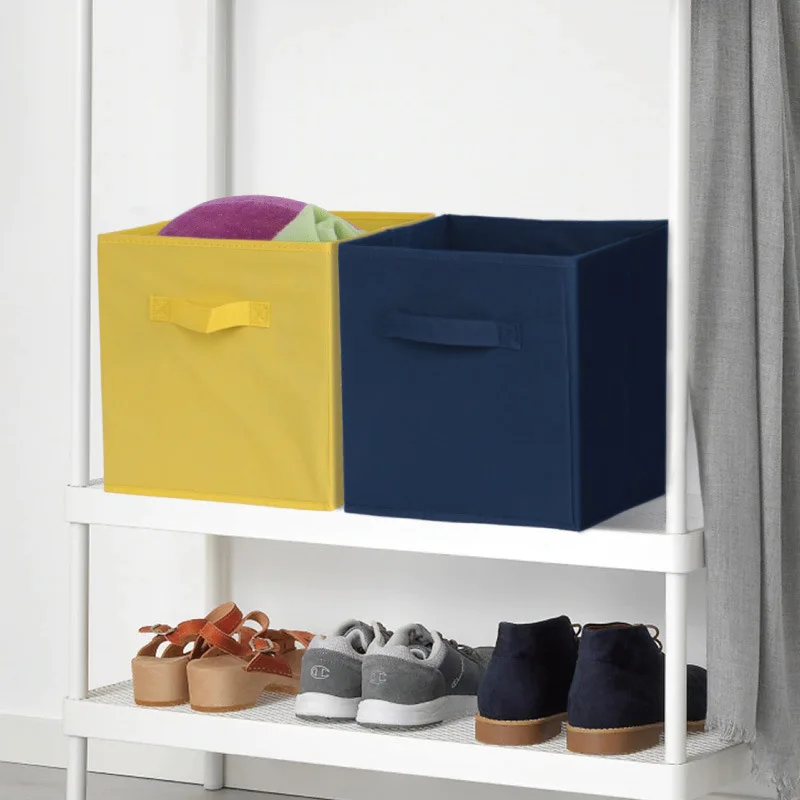 

Foldable Storage Cube Basket Bin - Great for Nursery, Playroom, Closet, Home Organization (Pastel Multi-Color, 1 Pack)