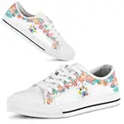 ELVISWORDSМодная Брендовая женская обувь с изображением собачьей лапы; Повседневные кроссовки на плоской подошве; Парусиновая прогулочная Обувь На Шнуровке Для девочек-подростков; Женская обувь