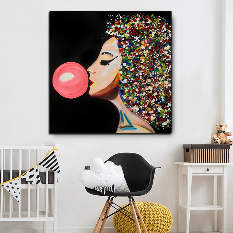 Абстрактная женщина надувные шарики настенный художественный холст картина