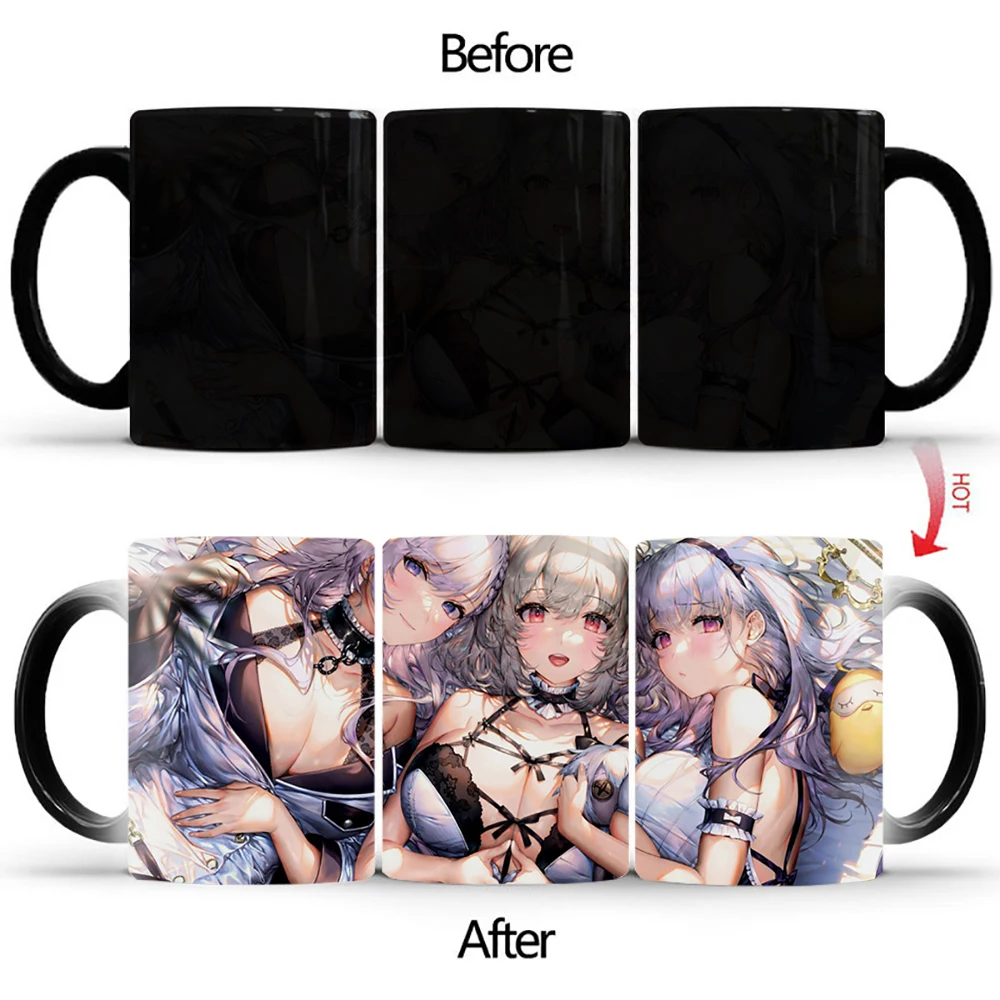 

Креативная меняющая цвет кружка 3 сексуальных служащих Термочувствительная чашка керамическая посуда для чая, молока, кофе кружки