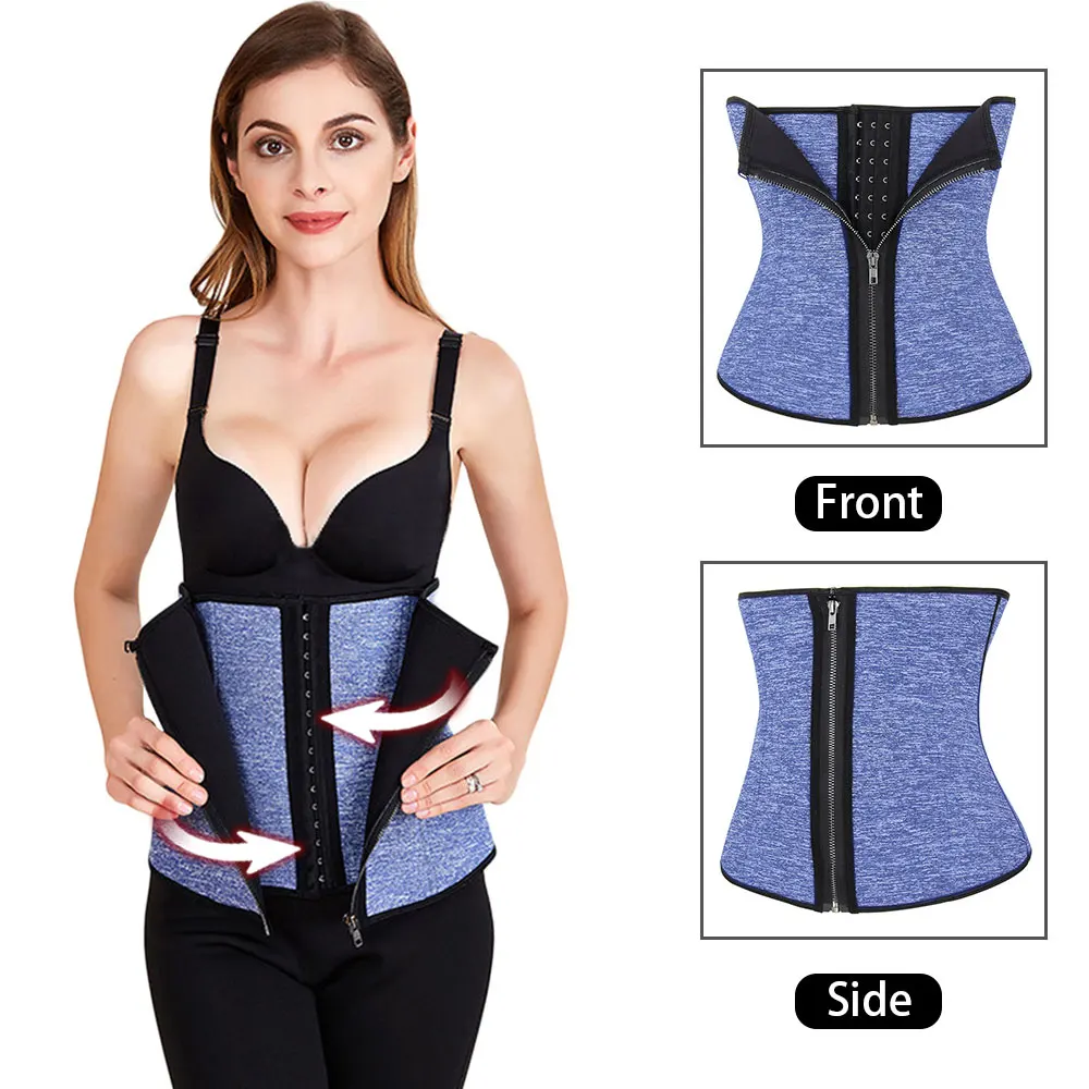 Women Waist Trainer With Zipper Plus Size Best Strapless Shapewear Fast-sweat Neoprene Corset Shaper Bodysuit | Женская одежда