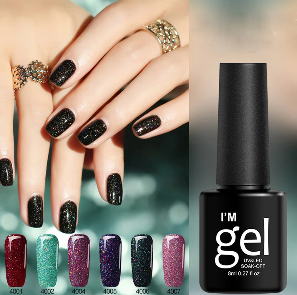 Женский Гель-лак для ногтей Сияющий УФ-Гель-лак отмачиваемый от верхнее покрытие