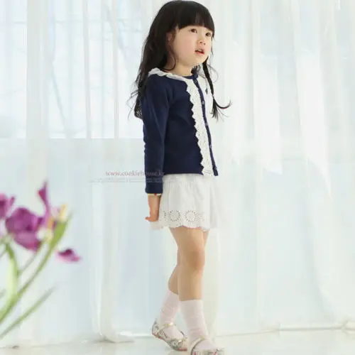 Весенний женский кружевной кардиган для маленьких девочек куртка пальто с