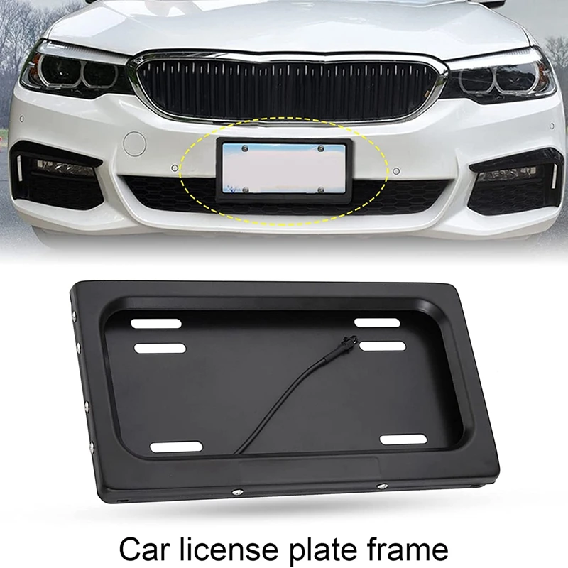 

1 Set Shutter Cover License Plate Frame Electric Stealth License Plate Holder for USA Standard New Energy Vehicles