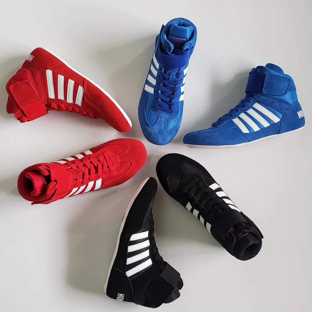 2022 wrestling shoes for unisex training SAMBO shoe rubber at the end artificial leather sneakers professional boxing shoes