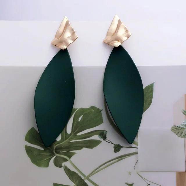 green Брендовые металлические элегантные женские серьги-капли, новинка, винтажные золотые дешевые корейские массивные серьги, аксессуары brincos - Окраска металла: green