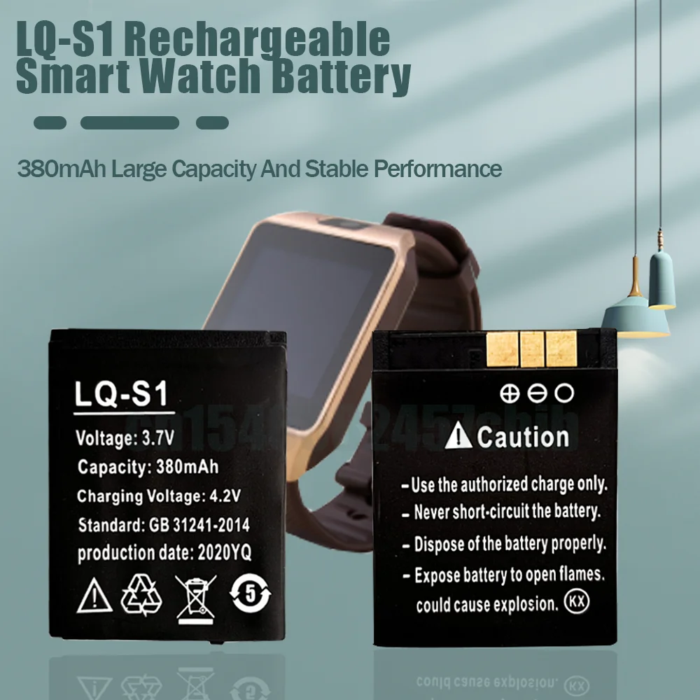 3 7 в 380 мА · ч умные часы перезаряжаемая литиевая батарея для телефона DJ-09 DZ09 GJD Φ QW09