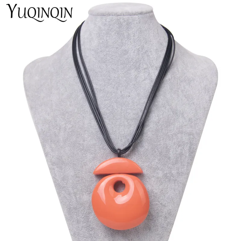 Модные Длинные ожерелья из смолы для женщин геометрические Большие Подвески