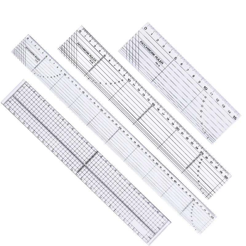 

MIUSIE Patchwork Ruler DIY Pattern Ruler Transparent Drawing Ruler For School And Office Sewing Measuring Supplies