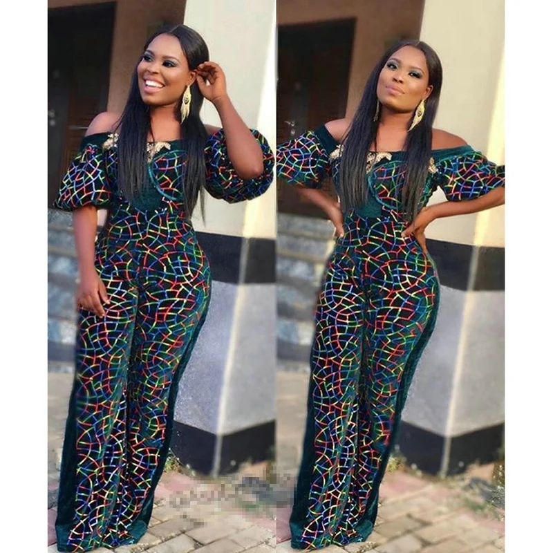 Женские платья африканская шелковая ткань с полными красочными блестками AJV19