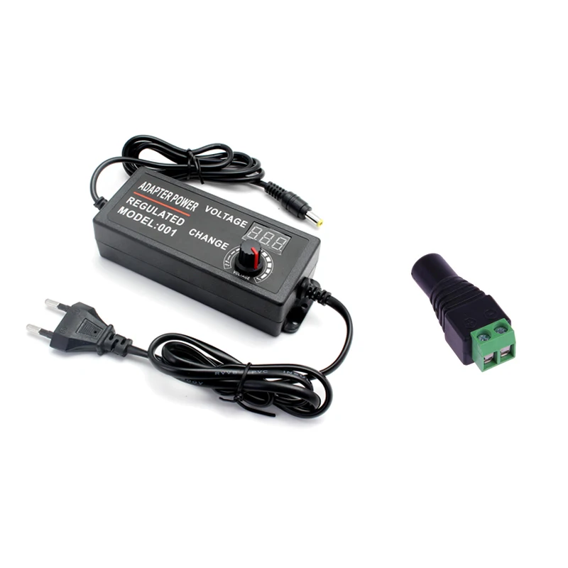 

Adjustable LED Lighting Transformer 3V 24V 3A Switching Power Supply With Female 8 Connect Plug AC 220V TO DC 3V 12V 24V 3A