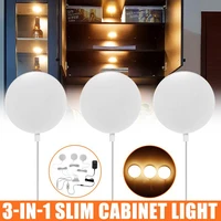 new 3pcs 12v led under cabinet lights kit dimmable slim puck lights for xmas decorating kitchen counter shelf furniture lights