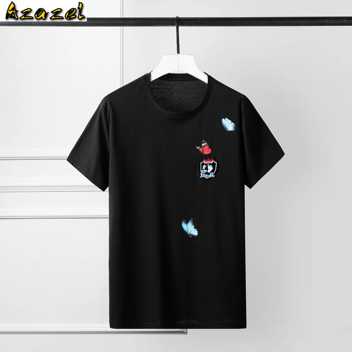 

Azazel 100% Cotton Short Sleeve Mens T-shirts Plus Size 4xl Butterfly Digital Printing Men T-shirts Round Collar T-shirt Man